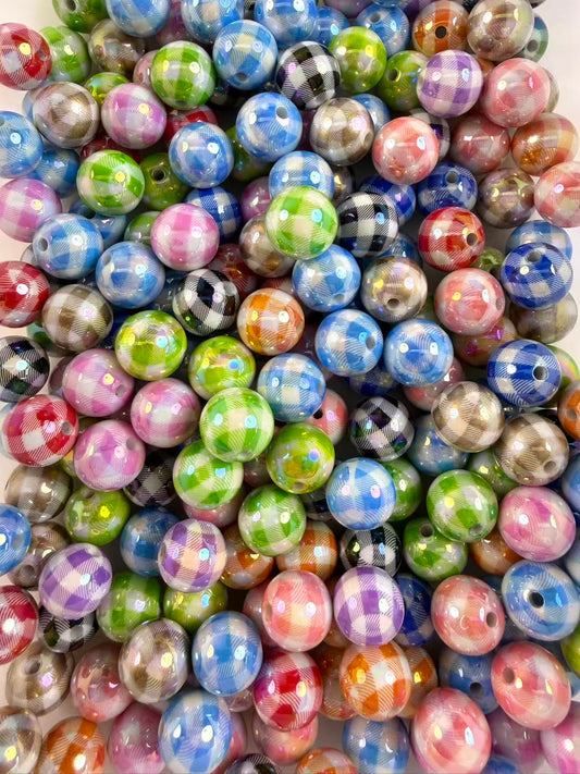 16mm Colorful stripe Beads